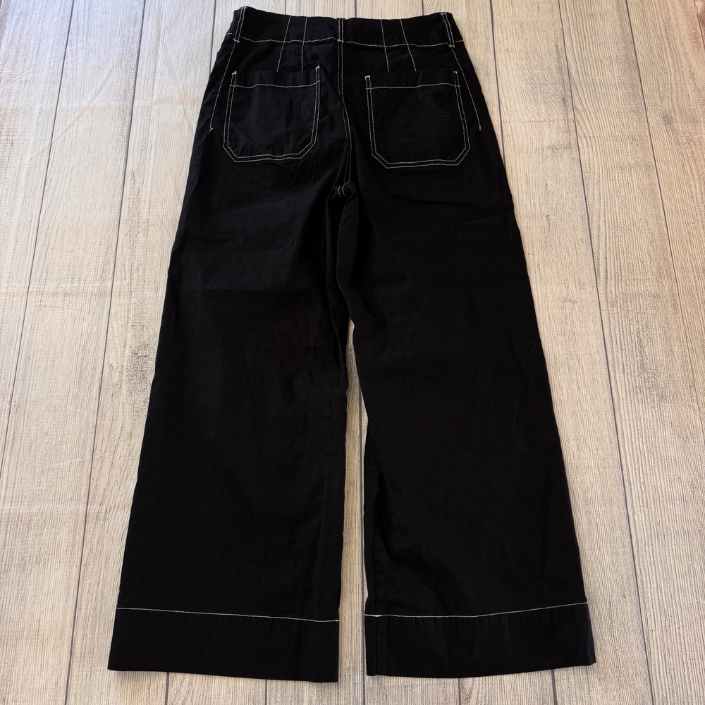 Anthropologie The Colette Contrast-Stitch Cropped Wide-Leg Pants Size 31 - Picture 10 of 10
